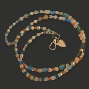 HANDCRAFTED Czech Glass Quartz Bead Lanyard